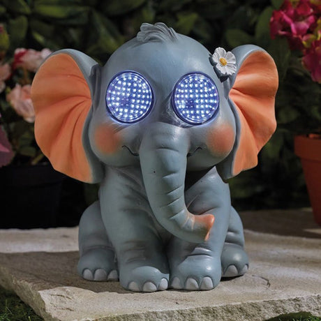 Smart Solar 19cm Blinkin' Elephant Garden Ornament - Old Railway Line Garden Centre