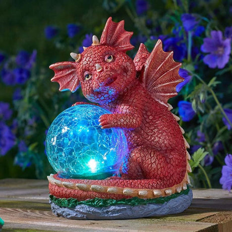 Smart Solar 19cm Dragon Glow Garden Ornament - Old Railway Line Garden Centre