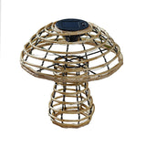 Smart Solar 35cm GlowCap Rattan Mushroom Garden Ornament - Old Railway Line Garden Centre