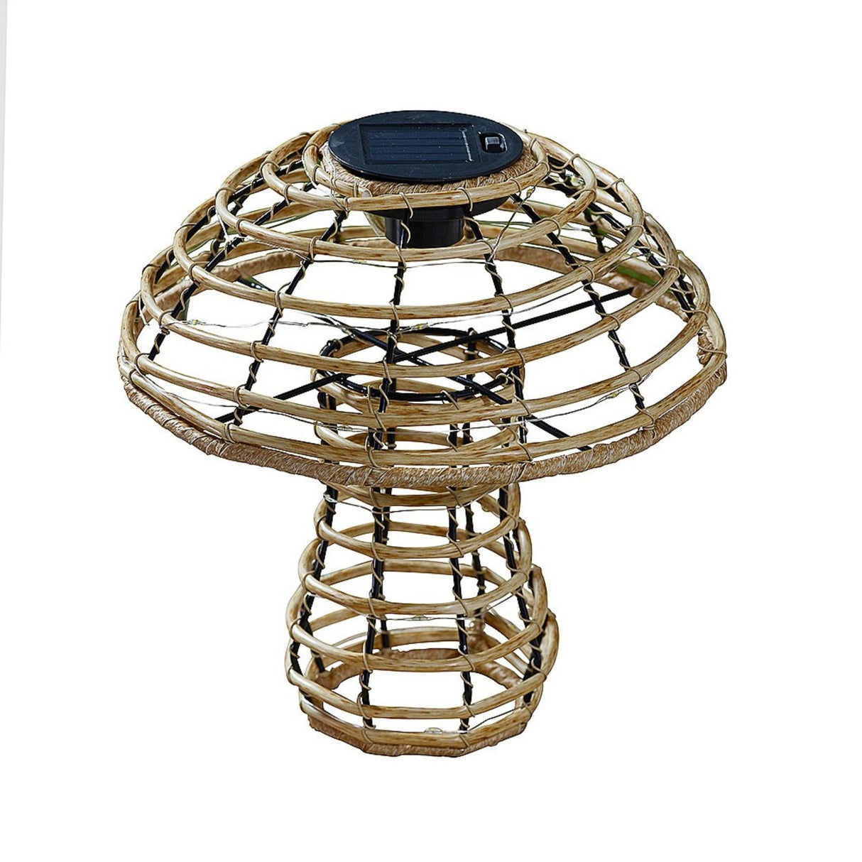 Smart Solar 35cm GlowCap Rattan Mushroom Garden Ornament
