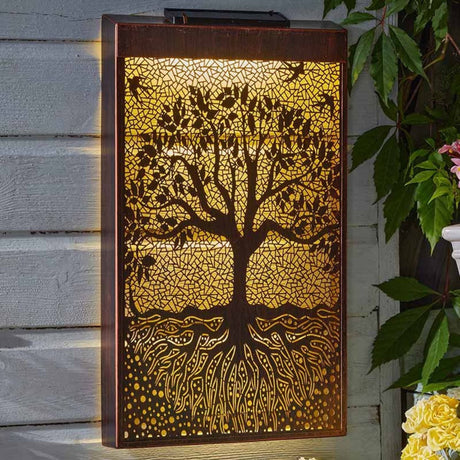 Smart Solar 50cm Tree of Life Wall Art with LED Back Lights - Old Railway Line Garden Centre