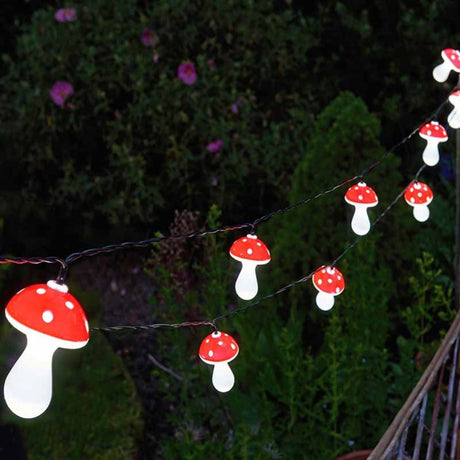 Smart Solar 5m Shrooms String Lights - Set of 10 - Old Railway Line Garden Centre