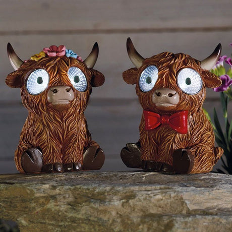 Smart Solar 95cm Bright Eyes Highlander Garden Ornament (Choice of 2) - Old Railway Line Garden Centre