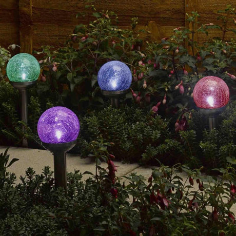 Smart Solar Stainless Steel Rainbow Glass Stake - Old Railway Line Garden Centre