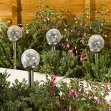 Smart Solar Stainless Steel Rainbow Glass Stake - Old Railway Line Garden Centre