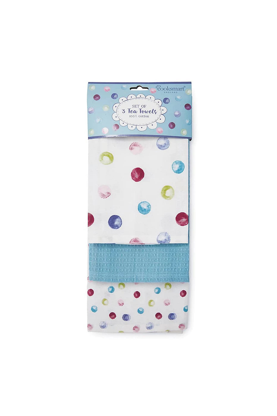Cooksmart Spotty Dotty Kitchen Tea Towel (Set of 3)