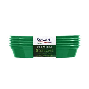 Stewarts 13 - 15cm Green Flower Pot Saucer (Pack of 5) - Old Railway Line Garden Centre