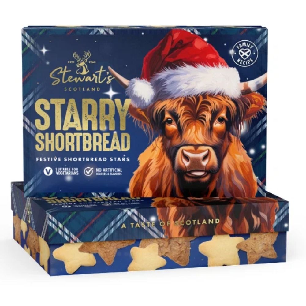 Stewart's 150g Highland Cow Starry Shortbread