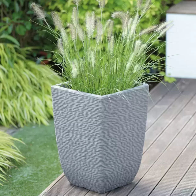 Stewarts 48cm Limestone Grey Cotswold Tall Planter - Old Railway Line Garden Centre