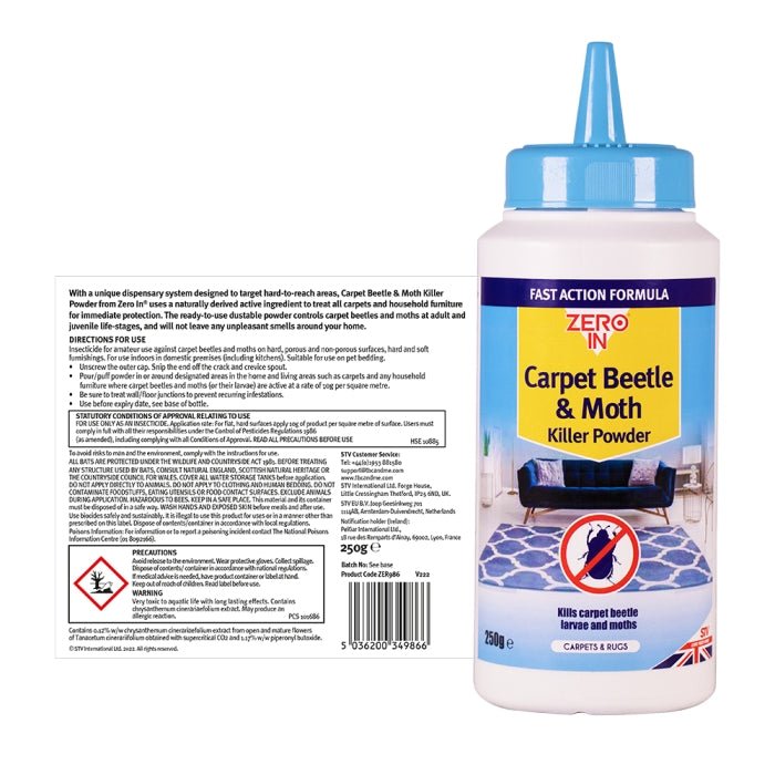 STV Zero In 250g Carpet Beetle & Moth Killer - Old Railway Line Garden Centre