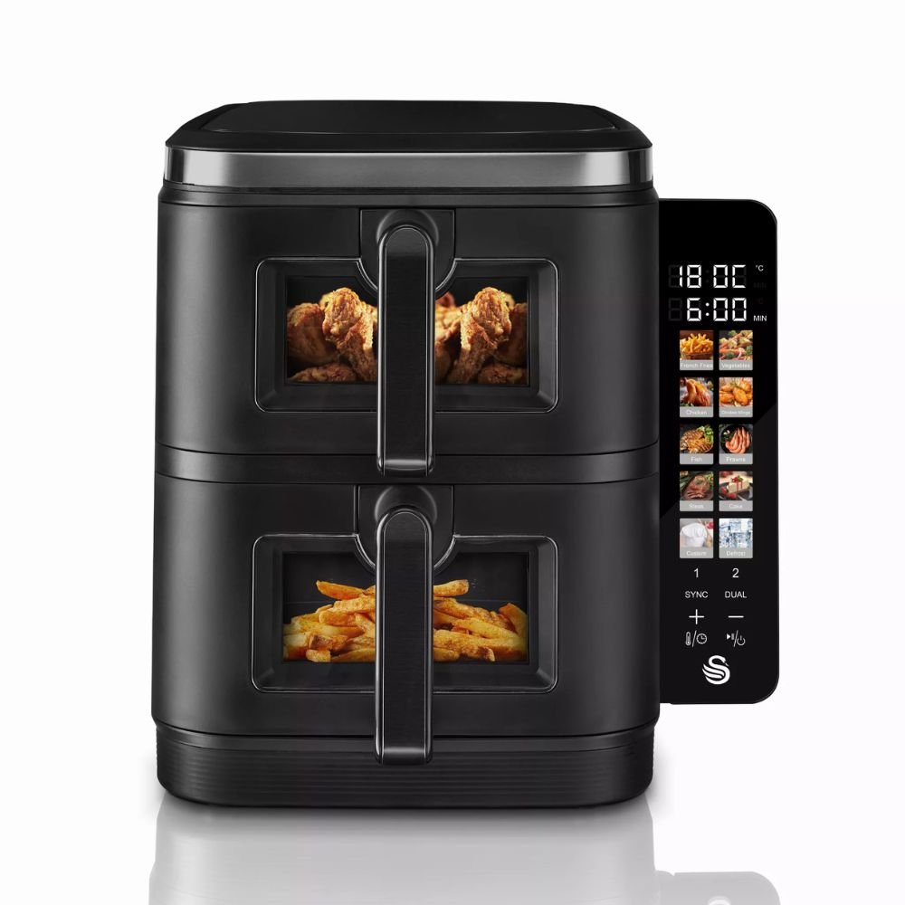 Swan 11L Black Duo Layer Air Fryer - Old Railway Line Garden Centre