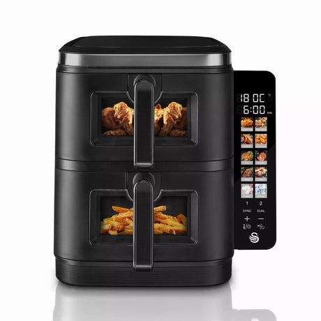 Swan 11L Black Duo Layer Air Fryer - Old Railway Line Garden Centre