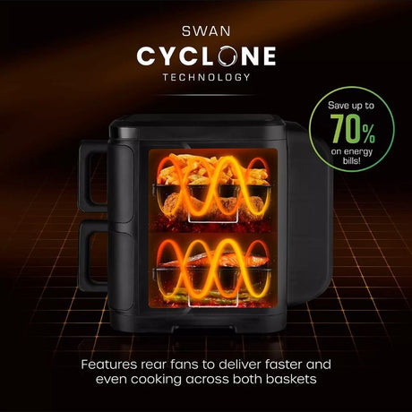 Swan 11L Black Duo Layer Air Fryer - Old Railway Line Garden Centre