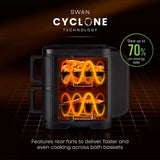 Swan 11L Black Duo Layer Air Fryer