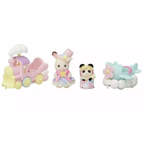 Sylvanian Families Baby Park Ride Set- Plane & Train - Old Railway Line Garden Centre