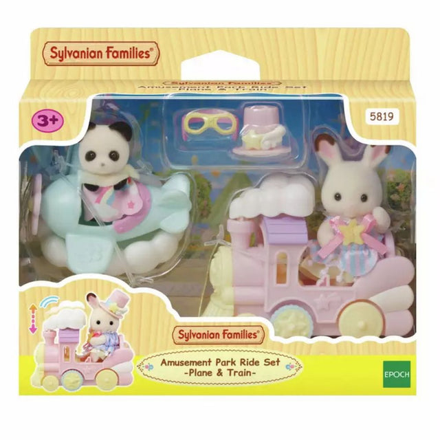 Sylvanian Families Baby Park Ride Set- Plane & Train - Old Railway Line Garden Centre