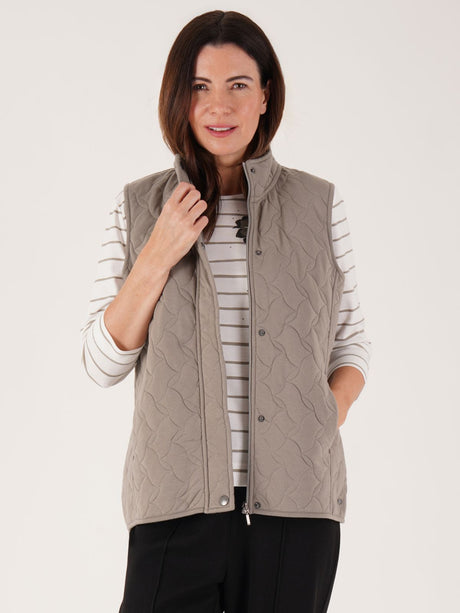 TIGI 10/12 Sage Tonal Floral Lined Gilet - T25-04D