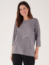 TIGI 14/16 Lilac Diagonal Line Print Top - T25-05D