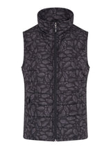 TIGI 14/16 Black Tonal Stamp Leaf Print Gilet - T25-05E