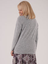 TIGI 10/12 Grey Split Mosaic Print Cowl Neck Top - T25-08A