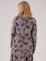 TIGI 14/16 Purple Mosaic Print Cowl Neck Top - T25-08C