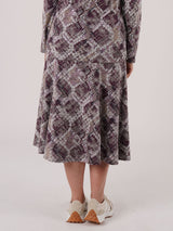 TIGI 10/12 Purple Mosaic Print Skirt - T25-08E