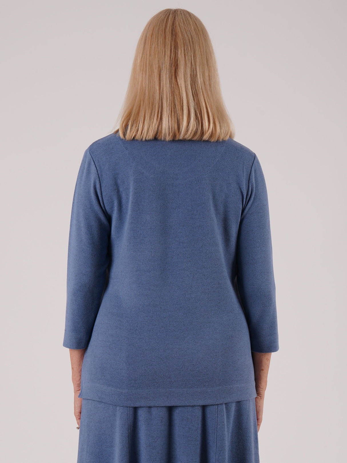 TIGI 8/10 Blue Fine Line Flower on Shoulder Top - T25-09B