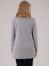 TIGI 10/12 Grey/Blue Blur Floral Mock Cowl Neck Top - T25-09D