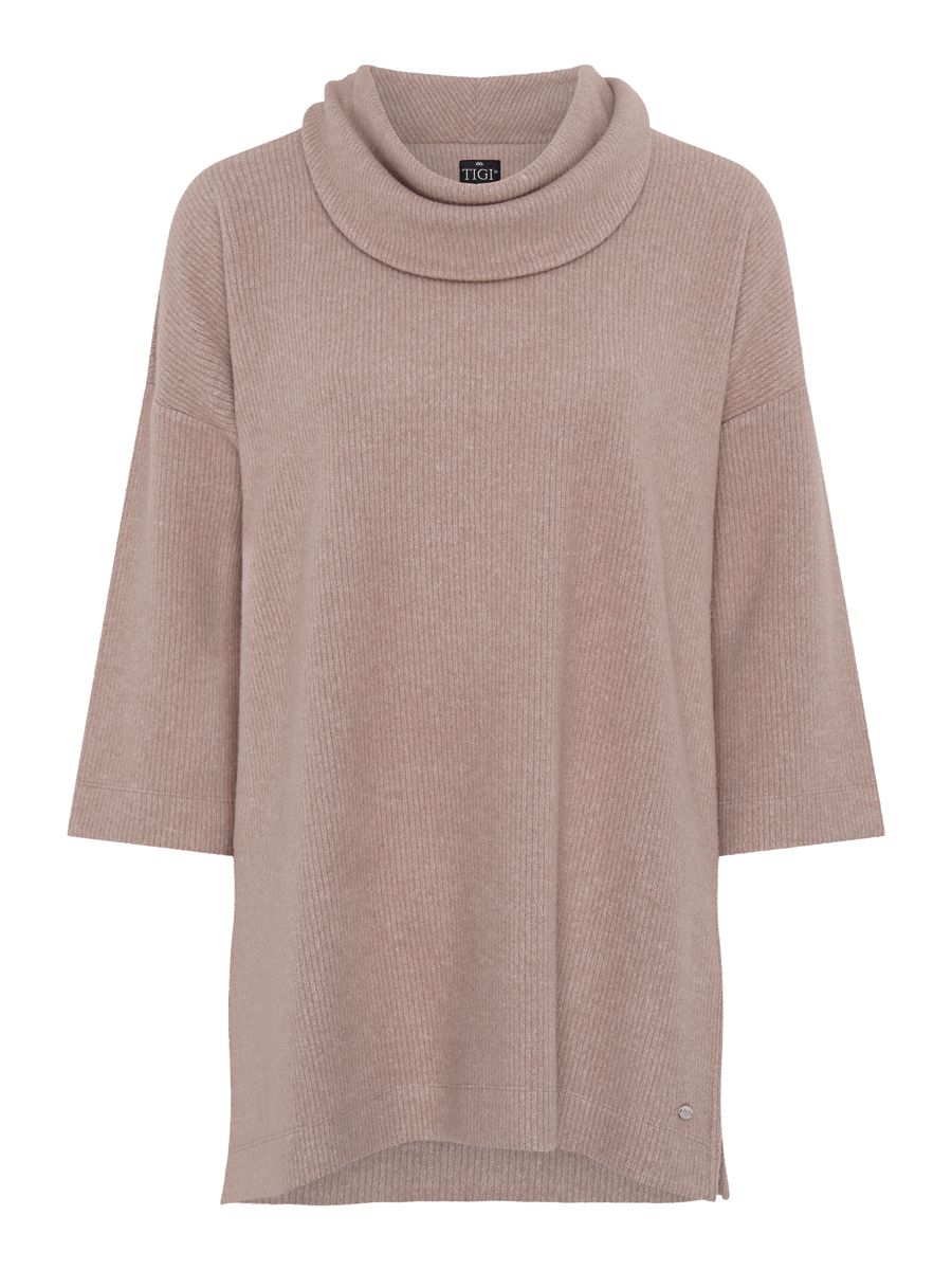 TIGI 10/12 Natural Alpaca Cowl Neck Tunic Top - T25-10B