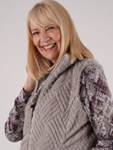 TIGI 14/16 Taupe Zigzag Dark Tip Textured Gilet - T25-11E