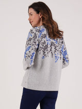 TIGI 10/12 Grey Shoulder Floral Print Cardi - T25-12A