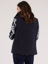 TIGI 14/16 Navy Quilt Sherling Gilet - T25-13D