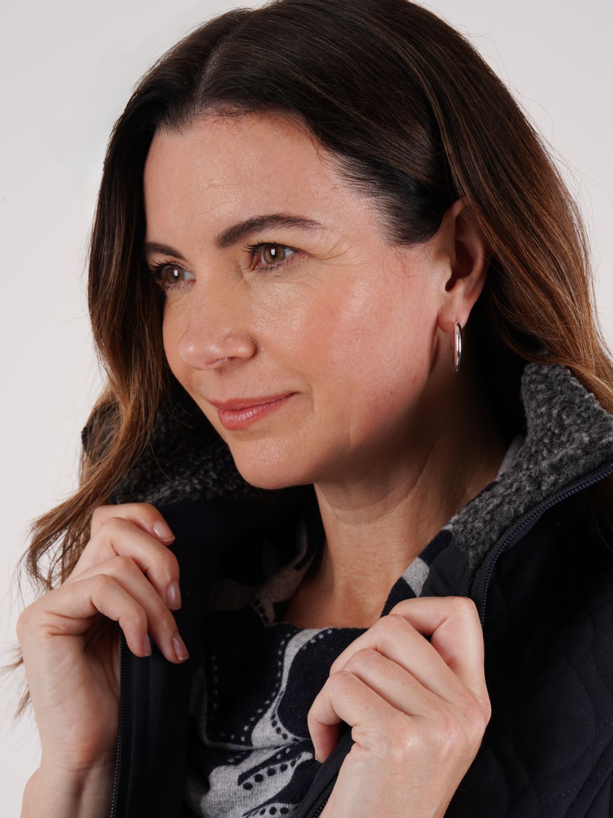 TIGI 10/12 Navy Quilt Sherling Gilet - T25-13D