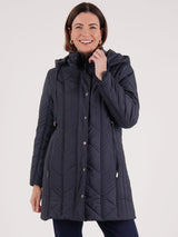 TIGI 18/20 Navy Hooded Quilt Coat - T25-13E