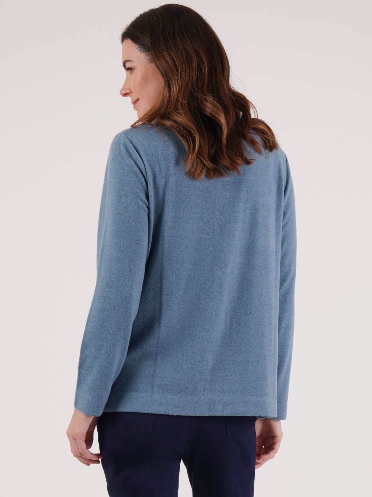 TIGI 18/20 Blue Stella Chevron Rib Zip Cardigan - T25-15C