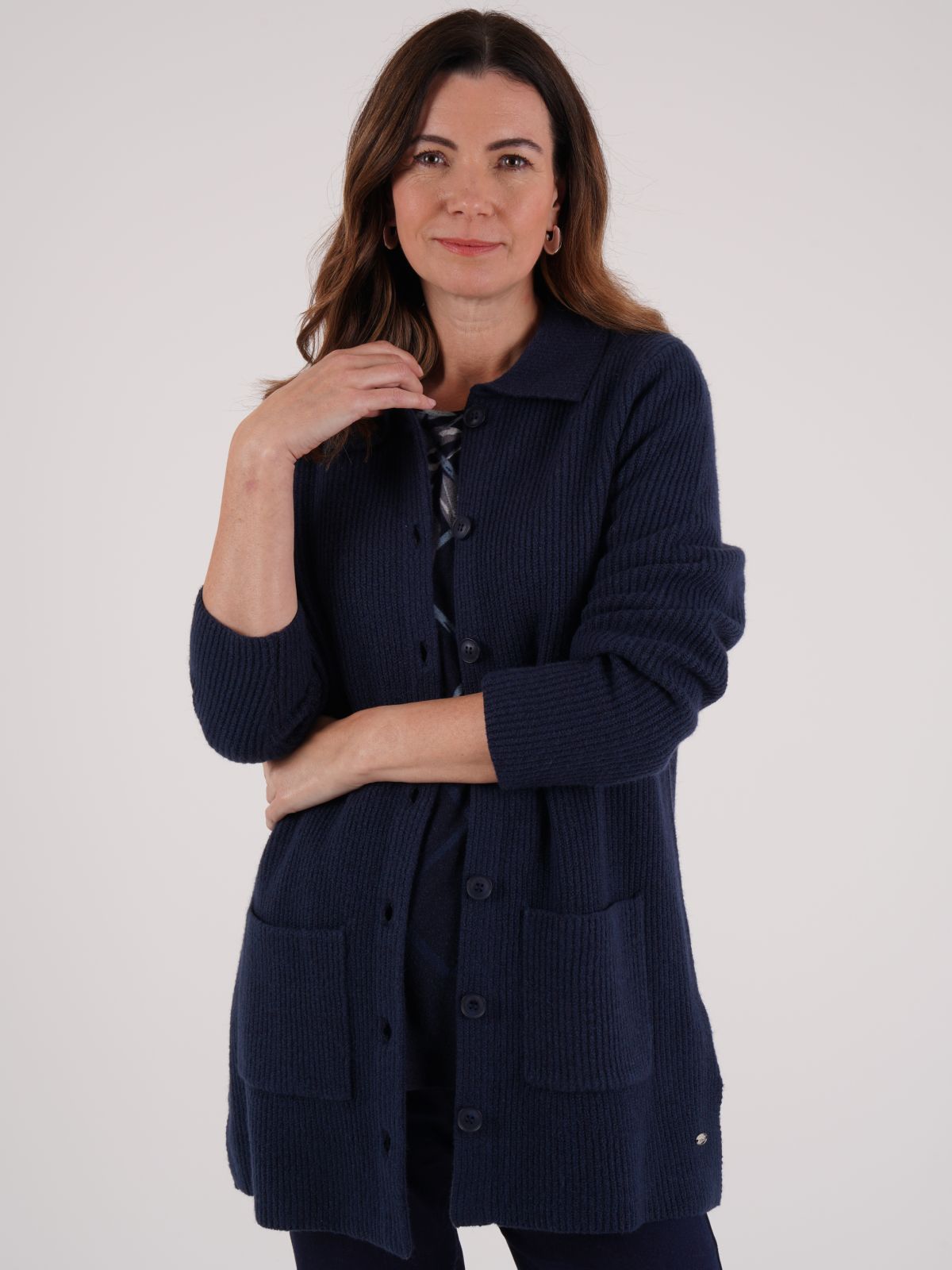 TIGI 18/20 Indigo Long Line Cardigan - T25-16A