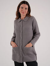 TIGI 10/12 Grey Flint Long Line Cardigan - T25-16B