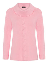 TIGI 14/16 Dusty Pink Cable Detail Cowl Neck Jumper - T25-16E