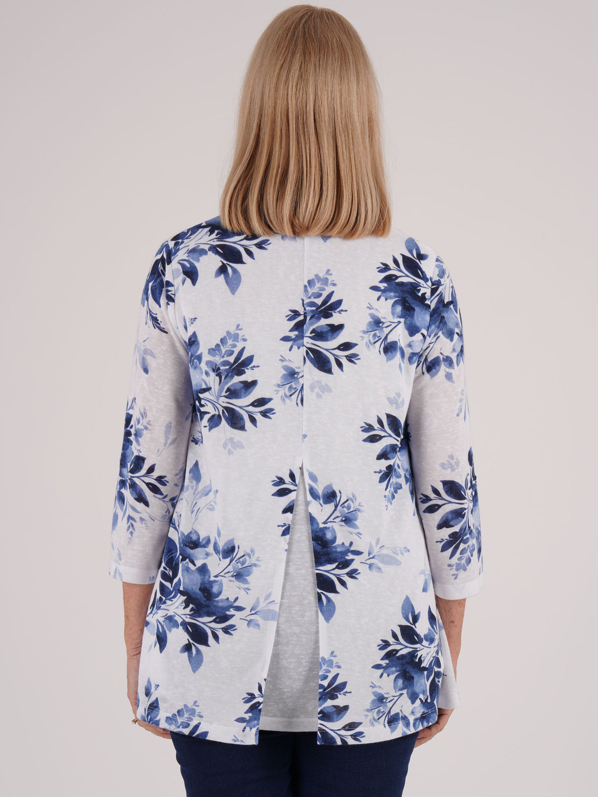 TIGI 18/20 Blue Two Layer Floral Top - T25-30A