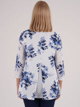 TIGI 18/20 Blue Two Layer Floral Top - T25-30A
