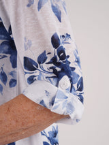 TIGI 10/12 Blue Two Layer Floral Top - T25-30A