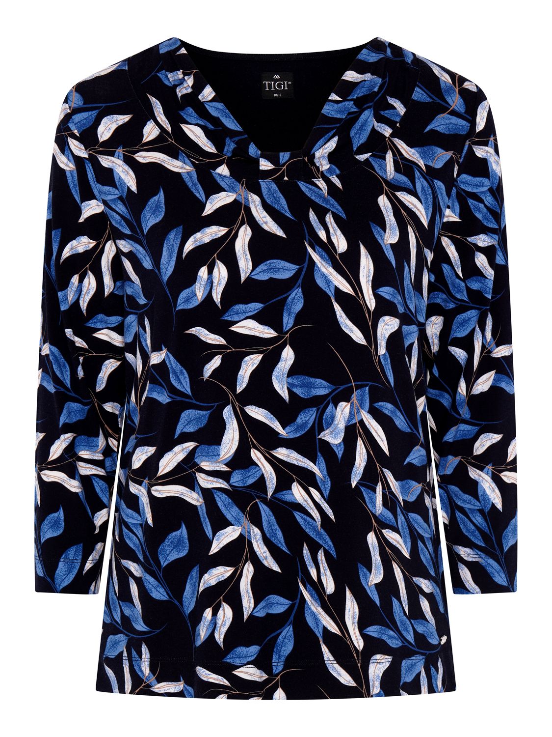 TIGI 14/16 Navy Blue Lily Drape Neck Top - T25-30C