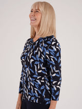 TIGI 14/16 Navy Blue Lily Drape Neck Top - T25-30C