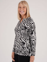 TIGI 14/16 Black/White Zebra Notch Top - T25-31D