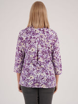 TIGI 18/20 Amethyst Artistic Floral Notch Neck Top - T25-32C