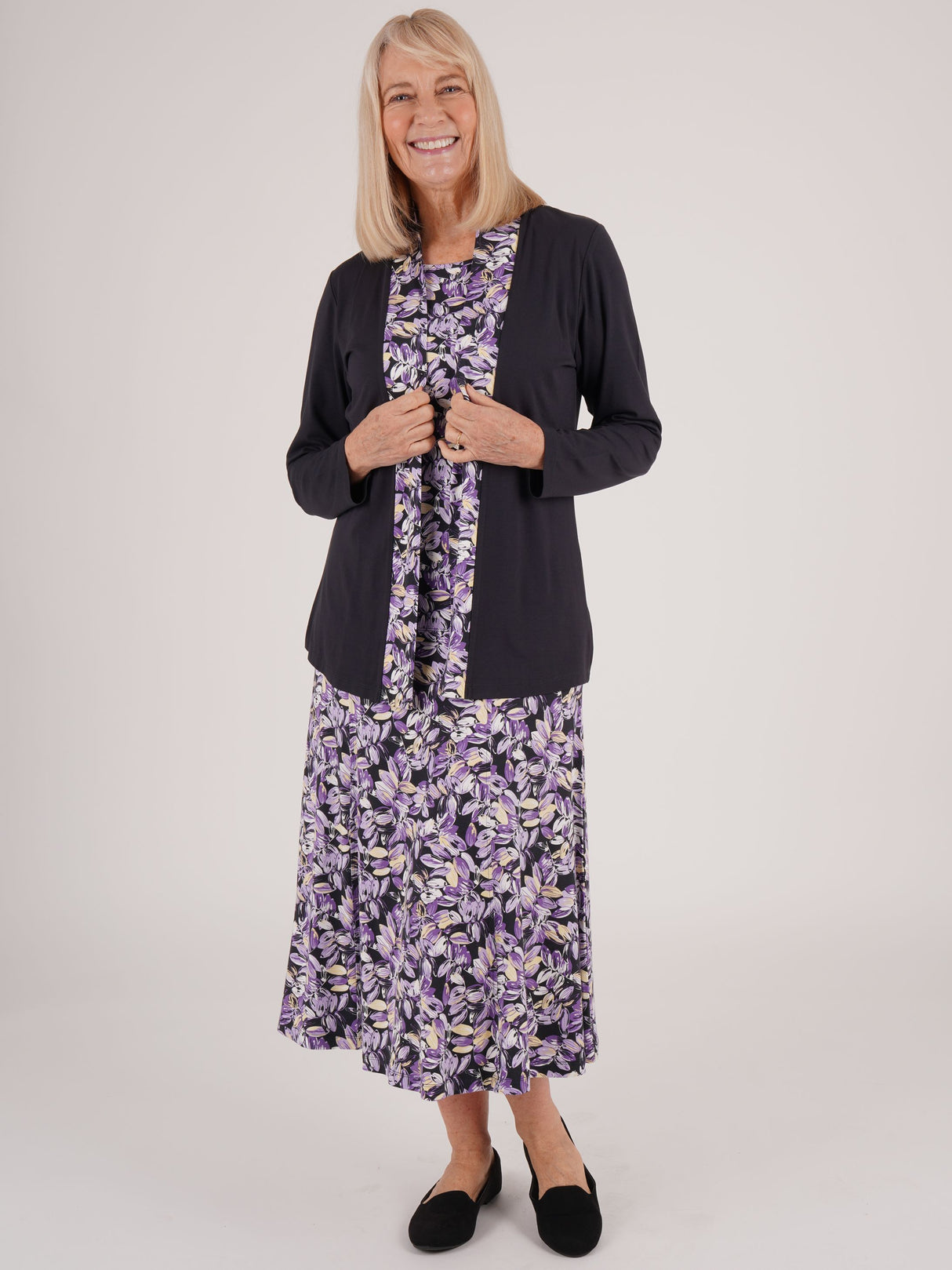 TIGI 14/16 Short Lilac Impressionist Floral Skirt - T25-32ES