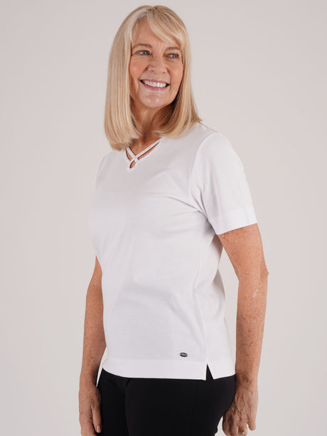 TIGI White Infinity Neckline Top - T25-33A