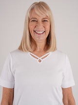 TIGI White Infinity Neckline Top - T25-33A