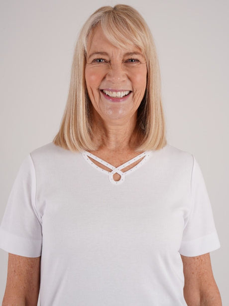 TIGI White Infinity Neckline Top - T25-33A