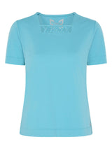 TIGI 10/12 Blue Trellis Square Neckline Top - T25-33B